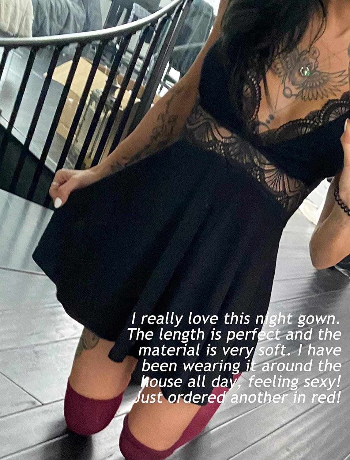 Avidlove Lace Lingerie Babydoll Sleepwear Halter Chemise Nightie Full Slip Dress S-XXL