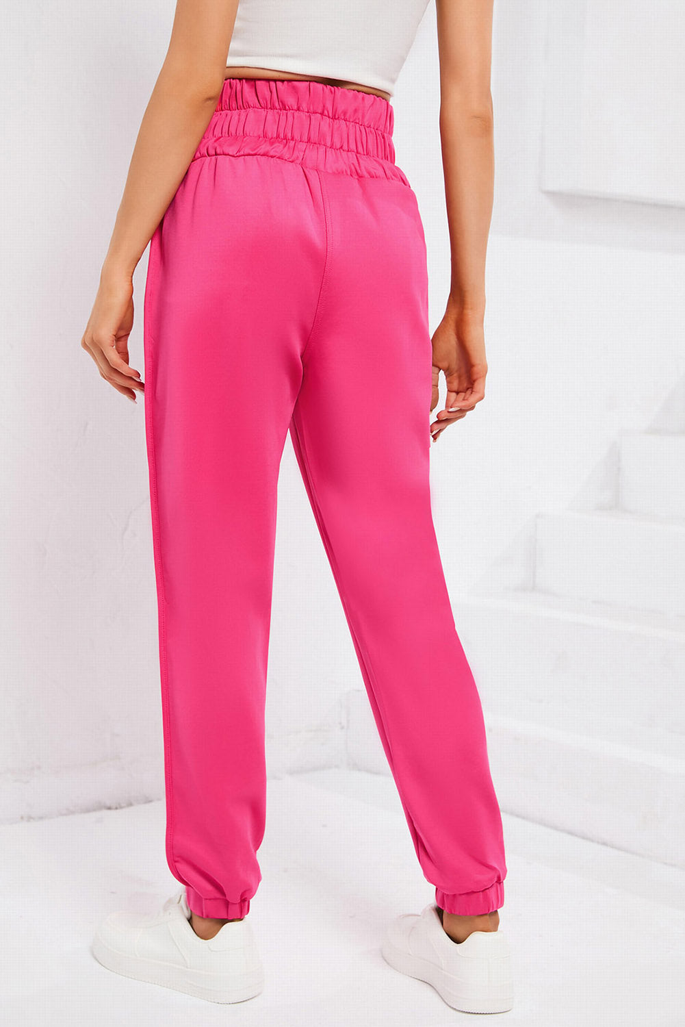 Rose Smocked Waist Jogger Pants