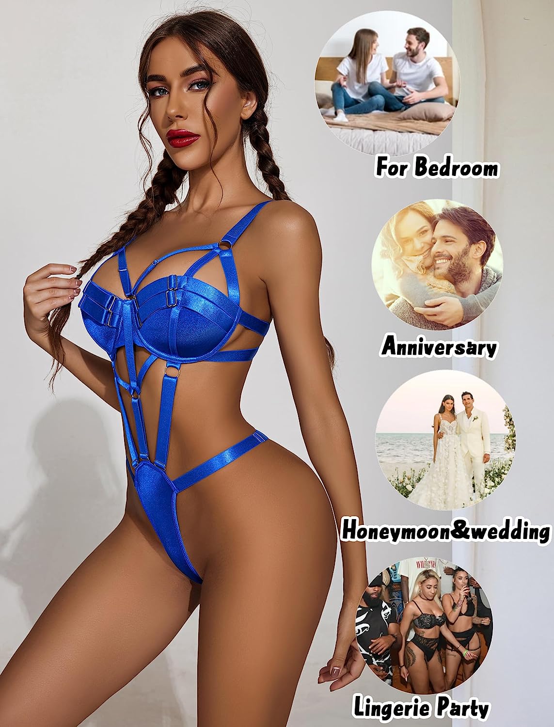 Avidlove Bondaged Lingerie Set Underwired Push Up Teddy Lingerie One Piece Babydoll