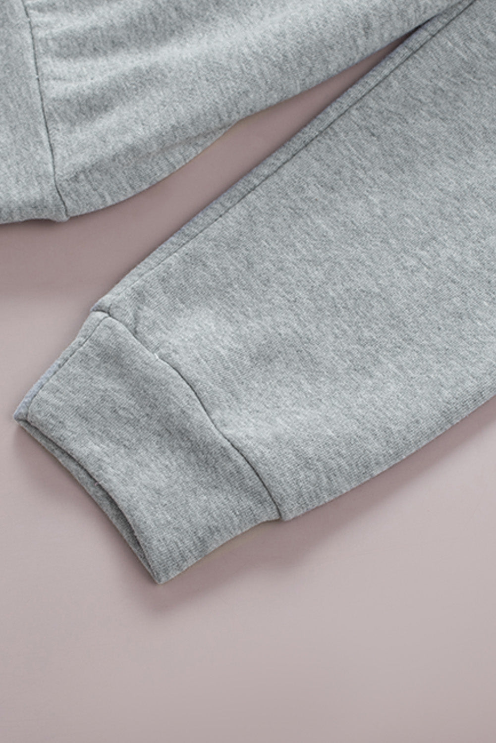 Gray Zip Front Colorblock Pullover Hoodie