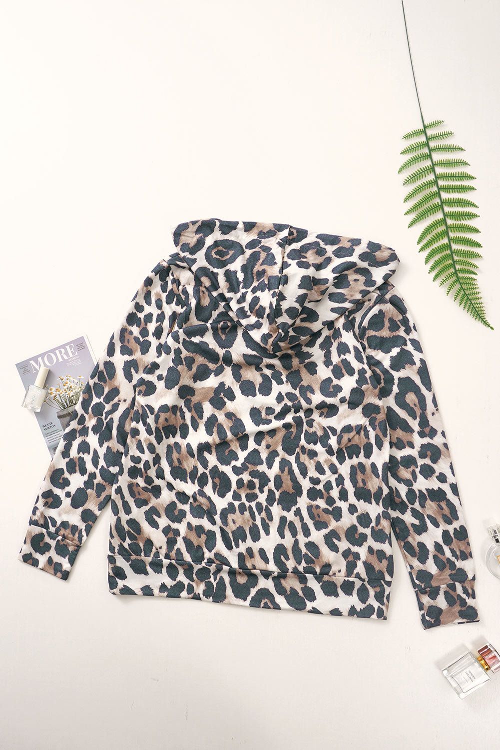 Leopard Print Kangaroo Pocket Hoodie