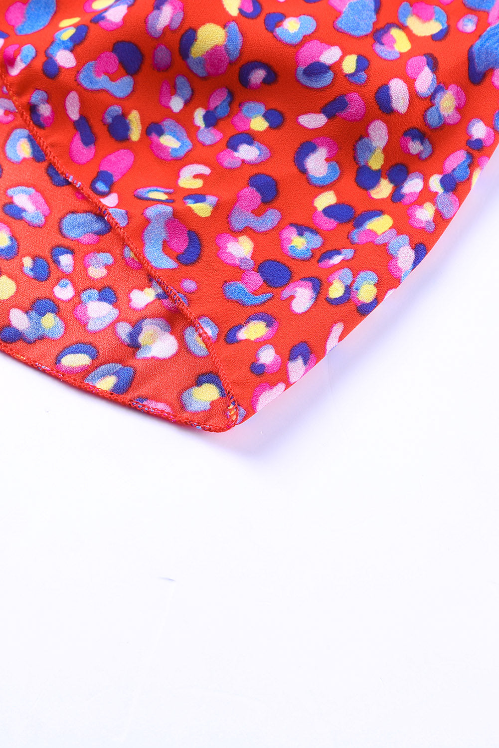 Red Square Neck Spring Floral Dress