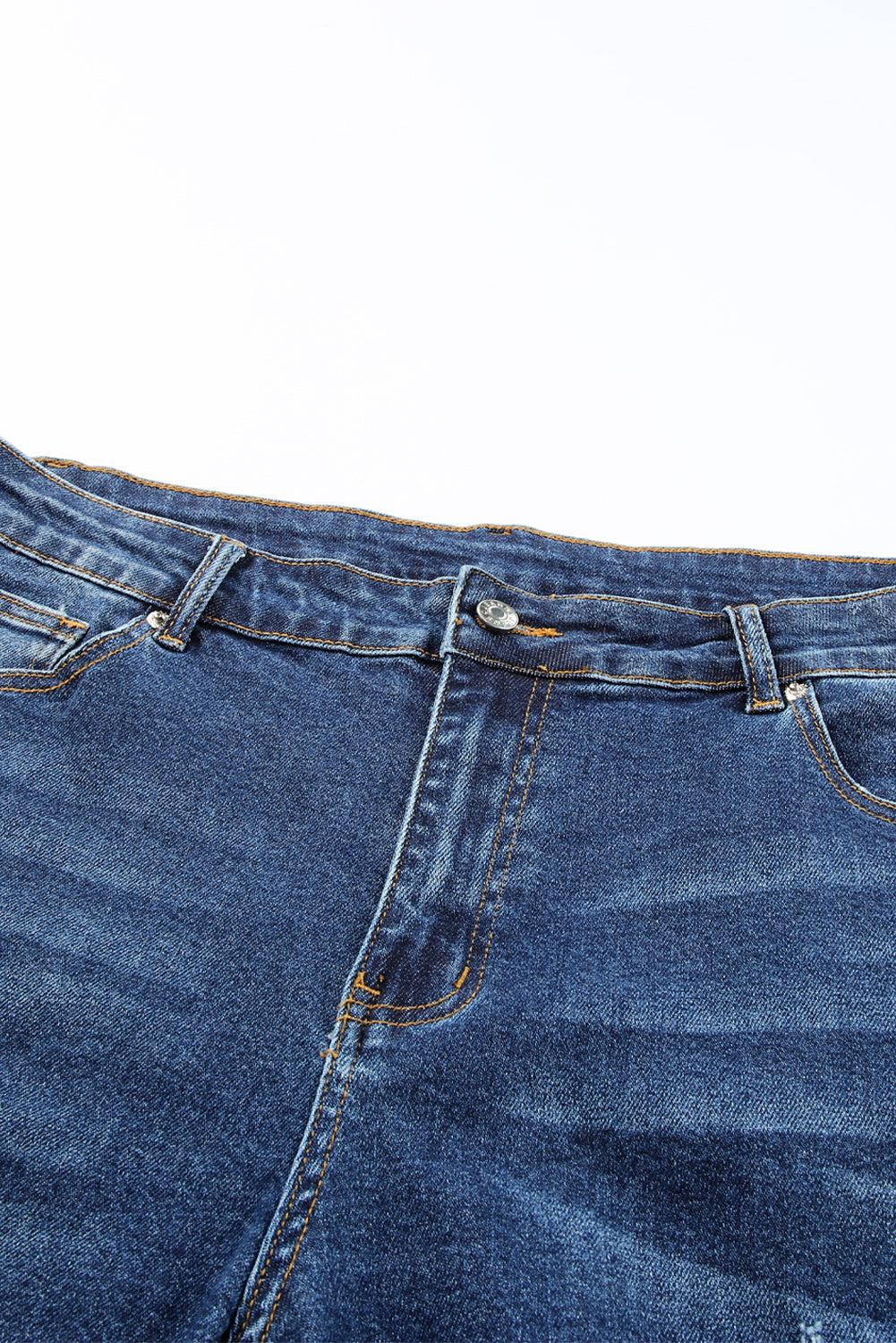 Blue High Waist Distressed Plus Size Jeans