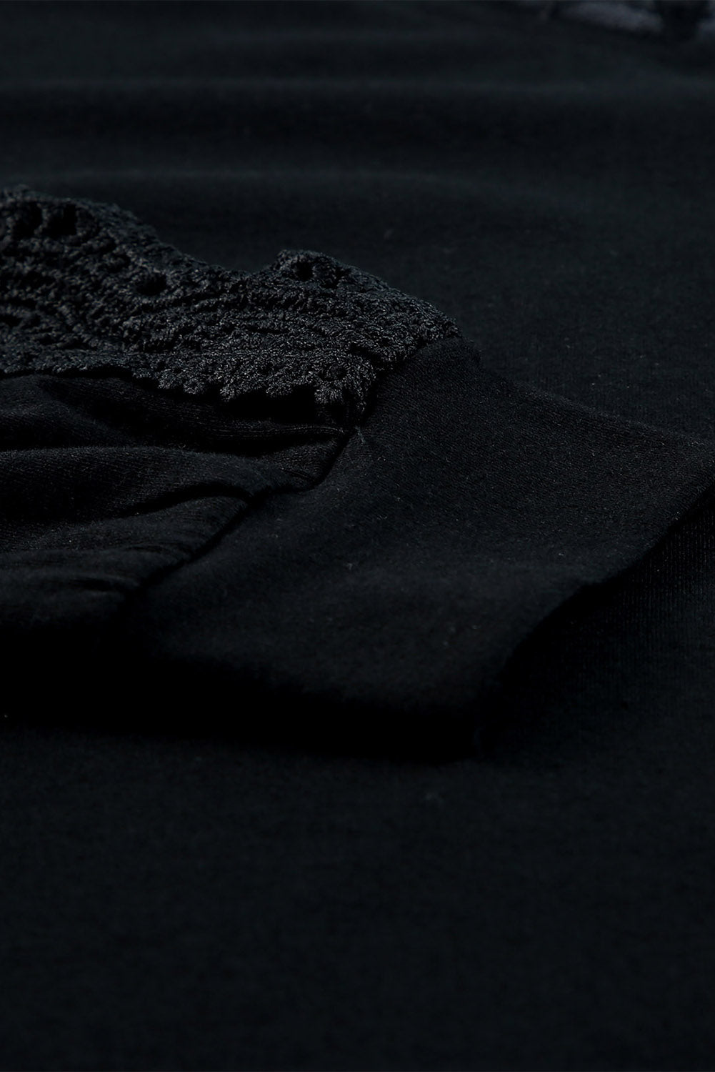 Black Lace Splicing Hollow Out Mini Dress