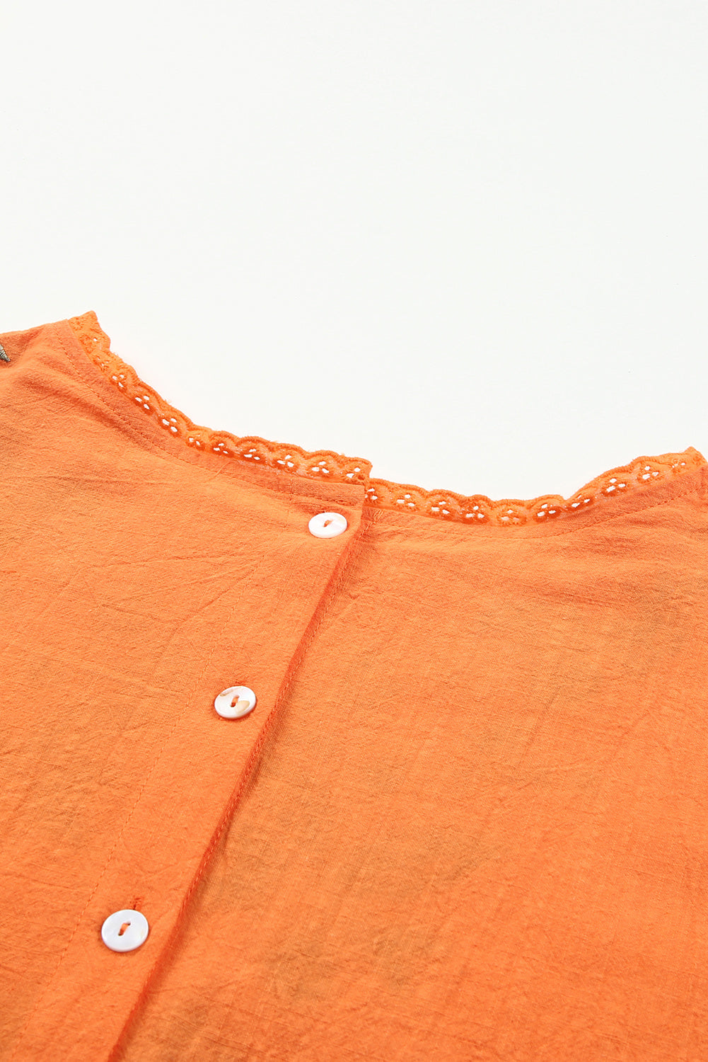 Orange Kimono Sleeves Embroidered Top