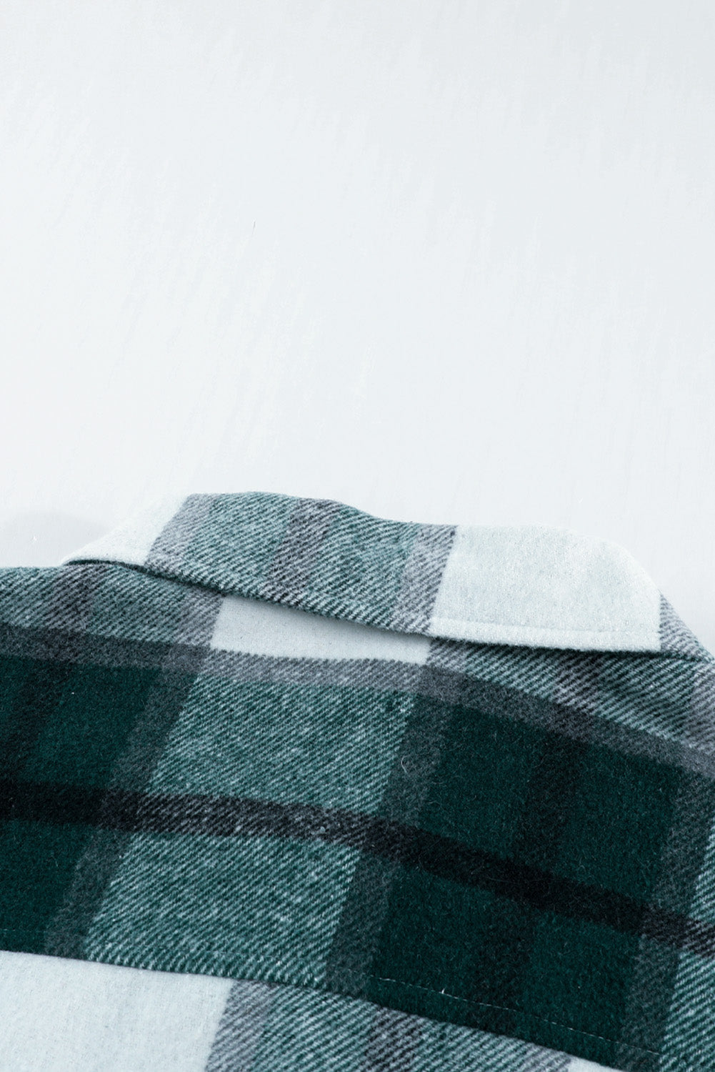 Khaki Plaid Print Buttoned Shirt Coat with Pocket