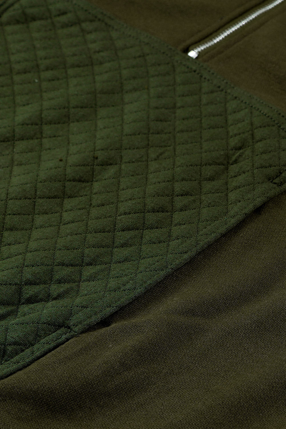Quilted Patch Half Zipper Sweatshirt