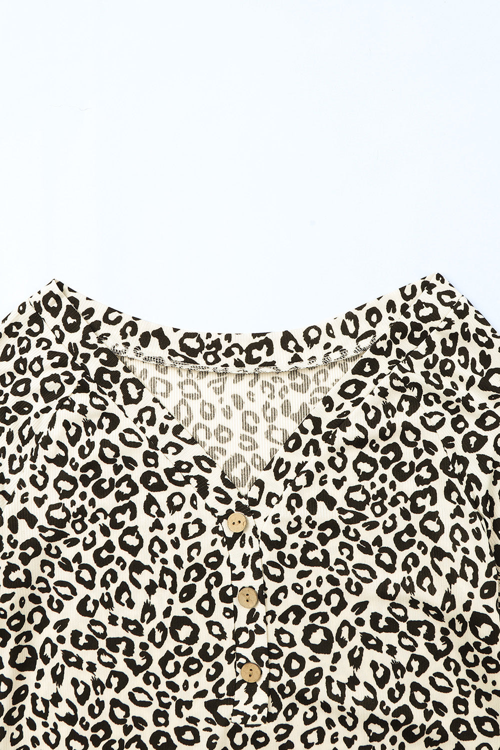 Leopard V Neck Long Sleeve Top