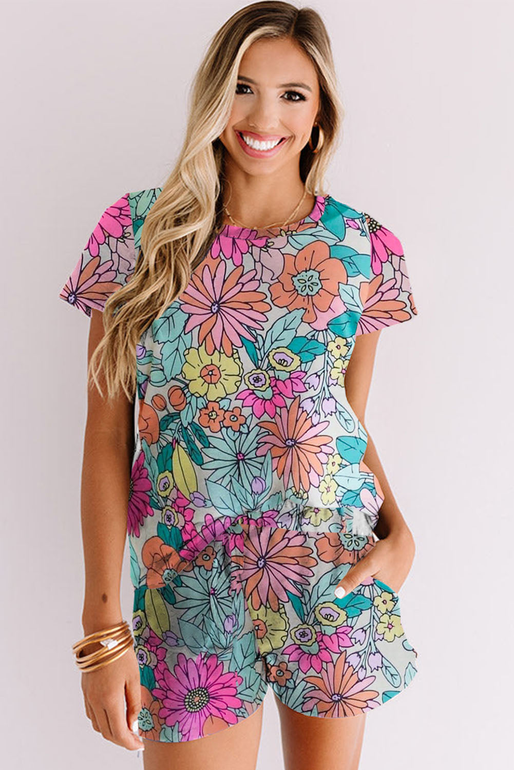 Multicolor Floral Print Sleeveless Tank Top