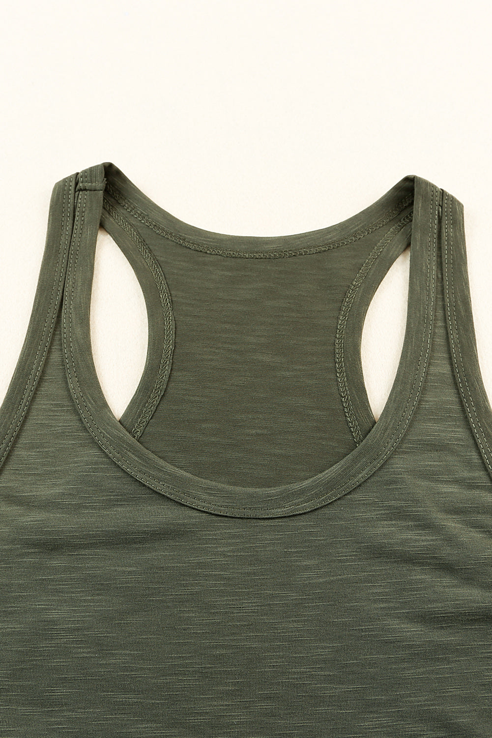 Green U Neck Racer Back Soft Tank Dress