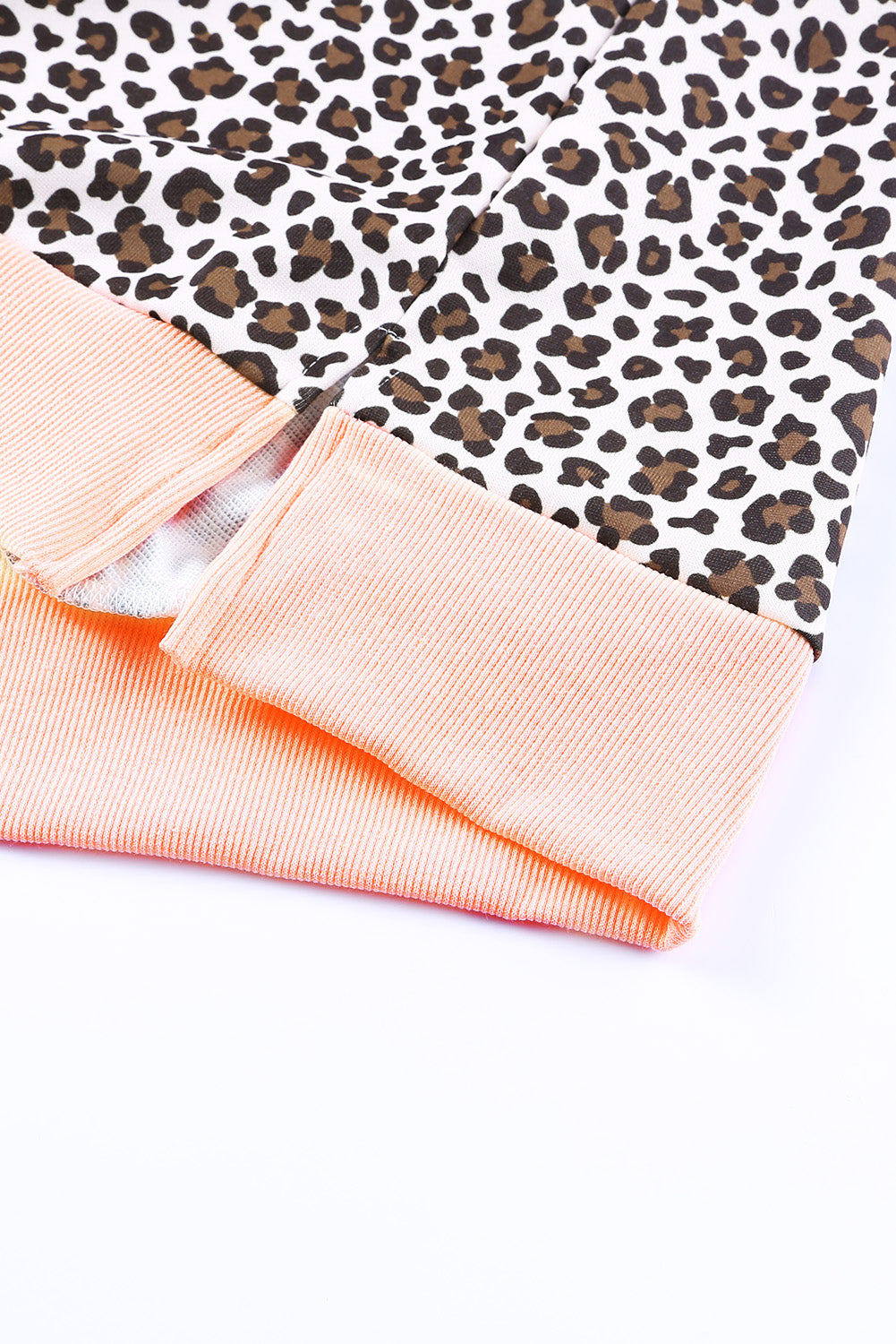 Leopard Half Zip Hooded Sweatshirt