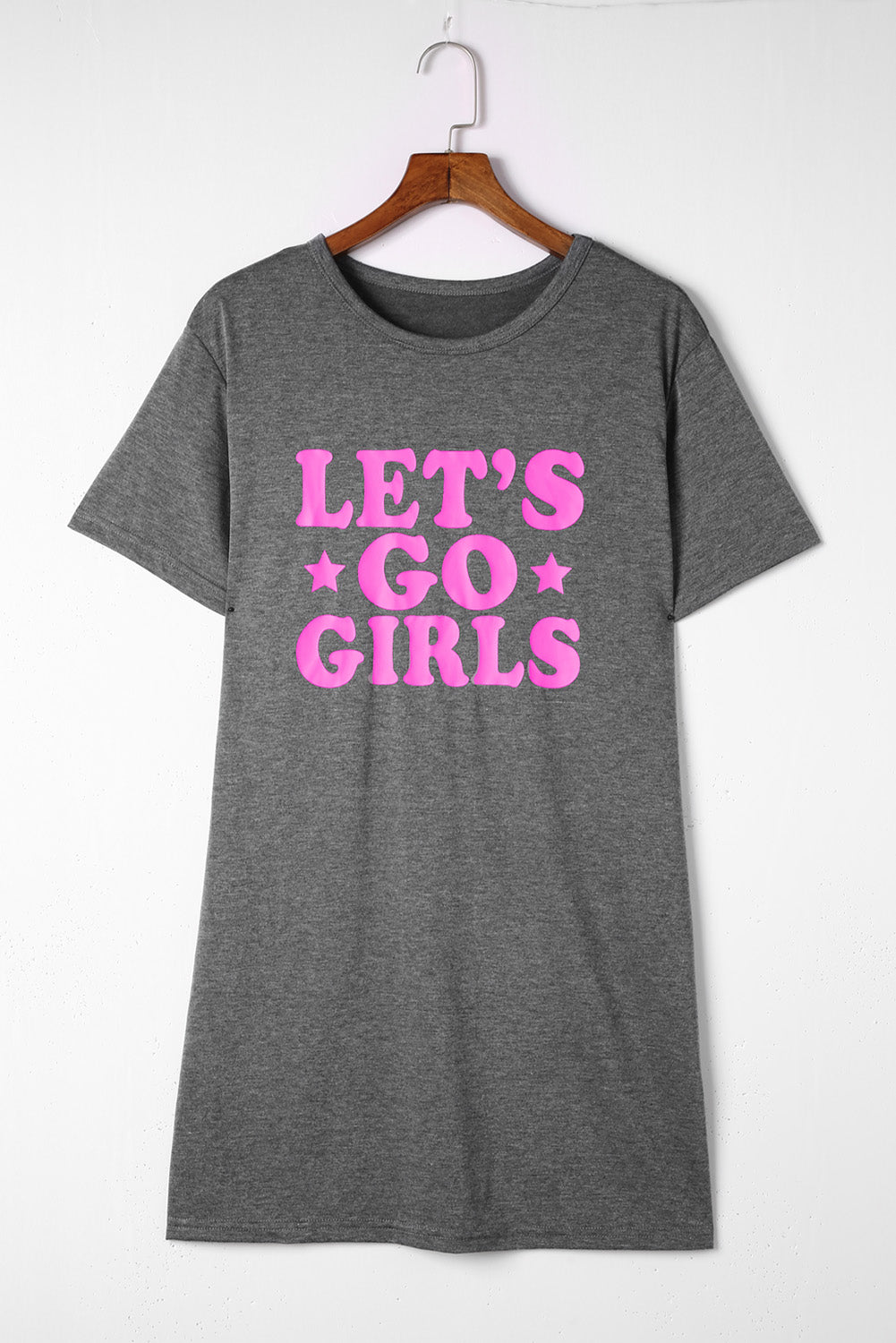 Gray LET'S GO GIRLS Casual T Shirt Dress