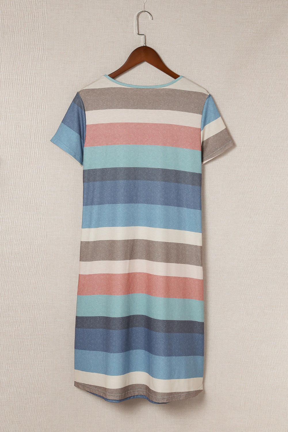 Multicolor Stripe Print Slit Maxi Tank Top Dress