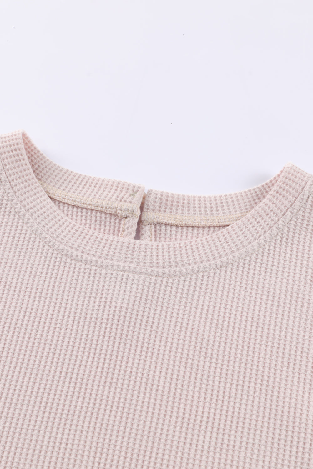 Pink Ruffle Sleeve Waffle Knit Top