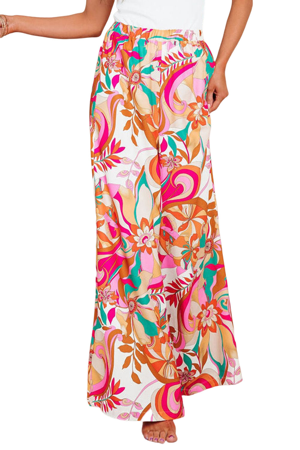 Multicolor Knotted Short Sleeve V Neck Floral Dress