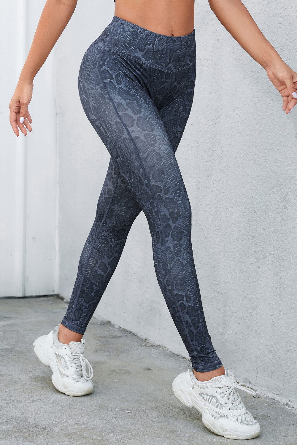 Black Wide Waistband Leopard Leggings