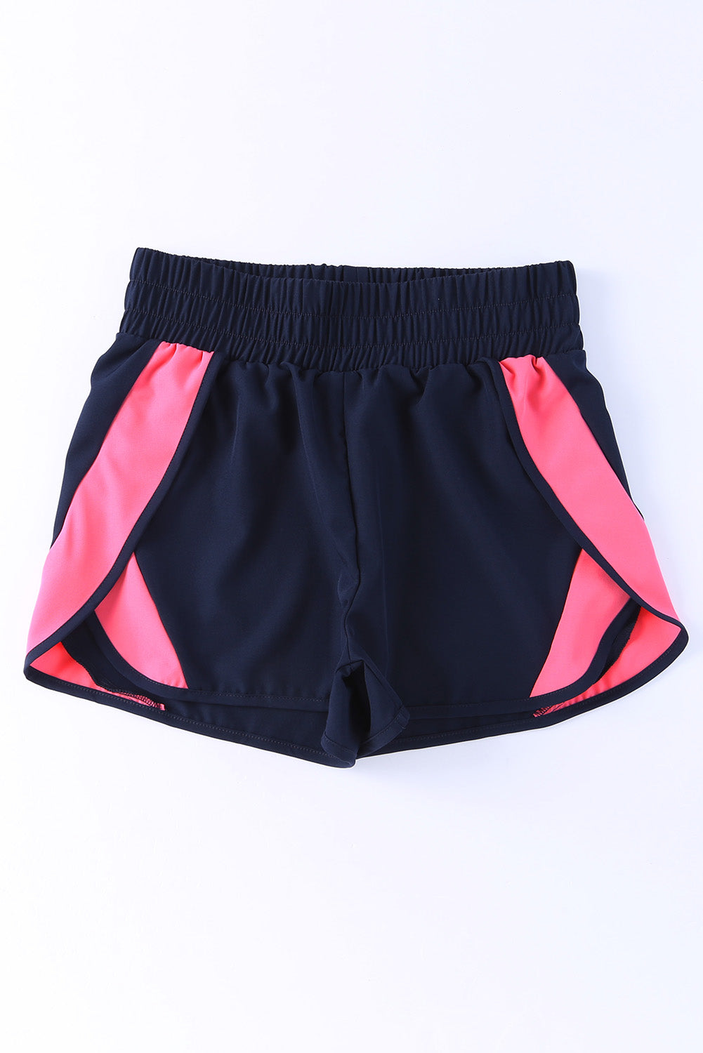 Pink Smocked Elastic Waist Athletic Shorts