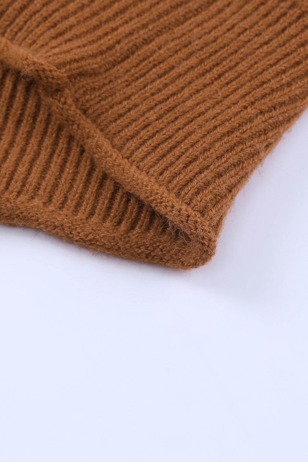 Reverse Seam Trim Puff Sleeve Plunging Cardigan