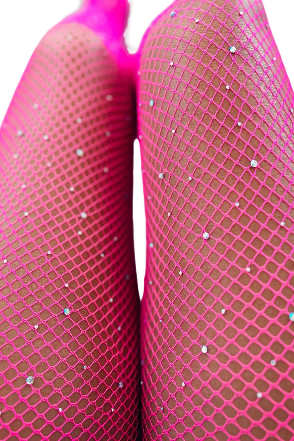 Bright White Sexy Rhinestone Fishnet Pantyhose