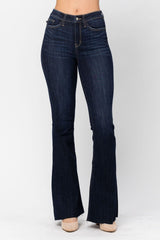 Judy Blue High Waist Raw Hem Tall Flare Jeans