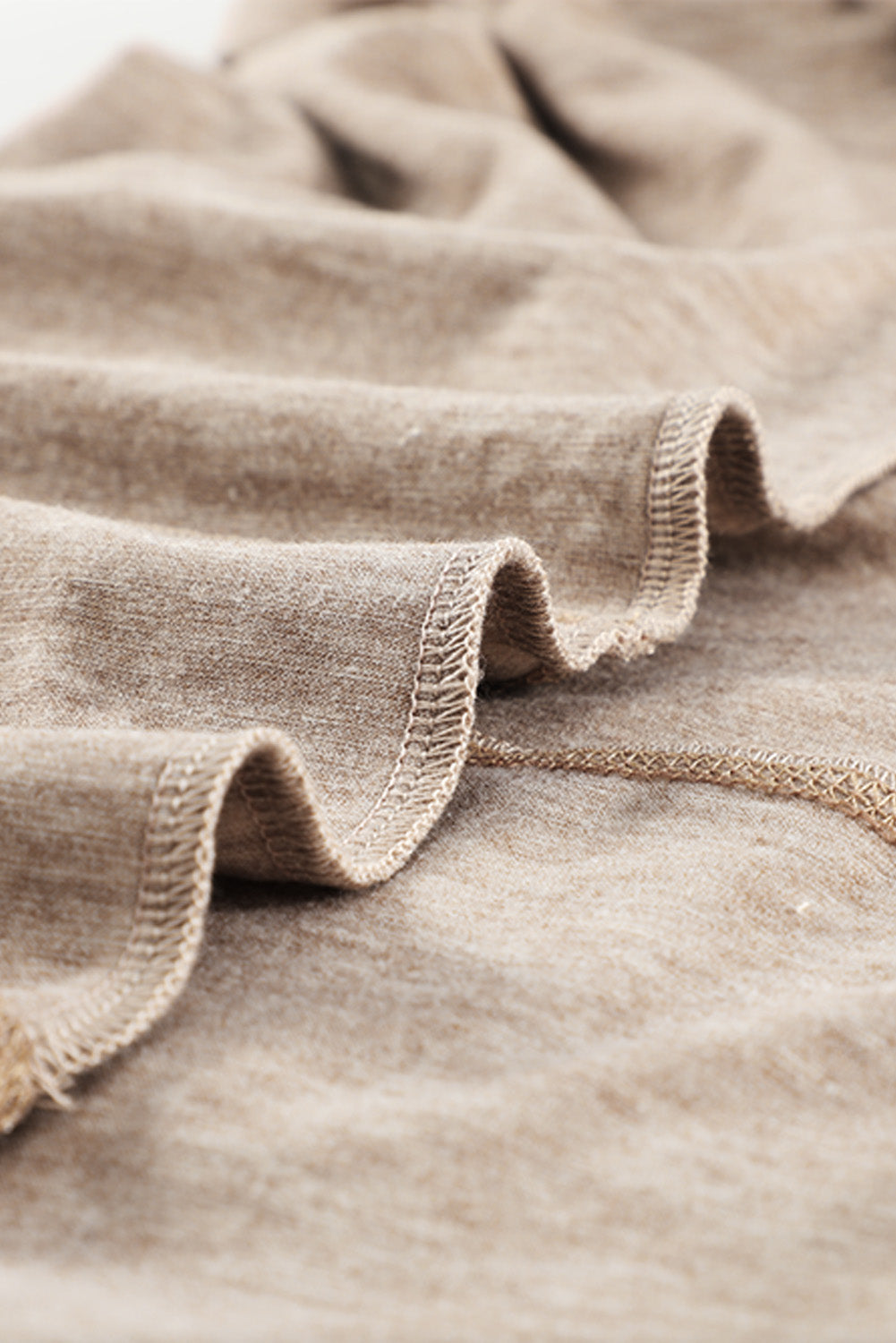 Waffle Patchwork V Neck Pullover Knit Hoodie