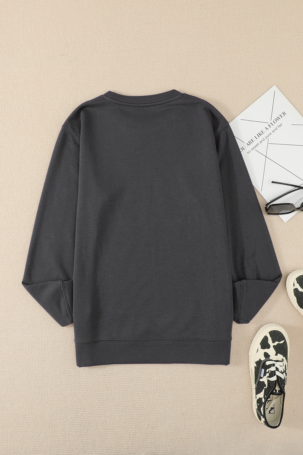 Gray GOOD VIBES Graphic Pullover Sweatshirt