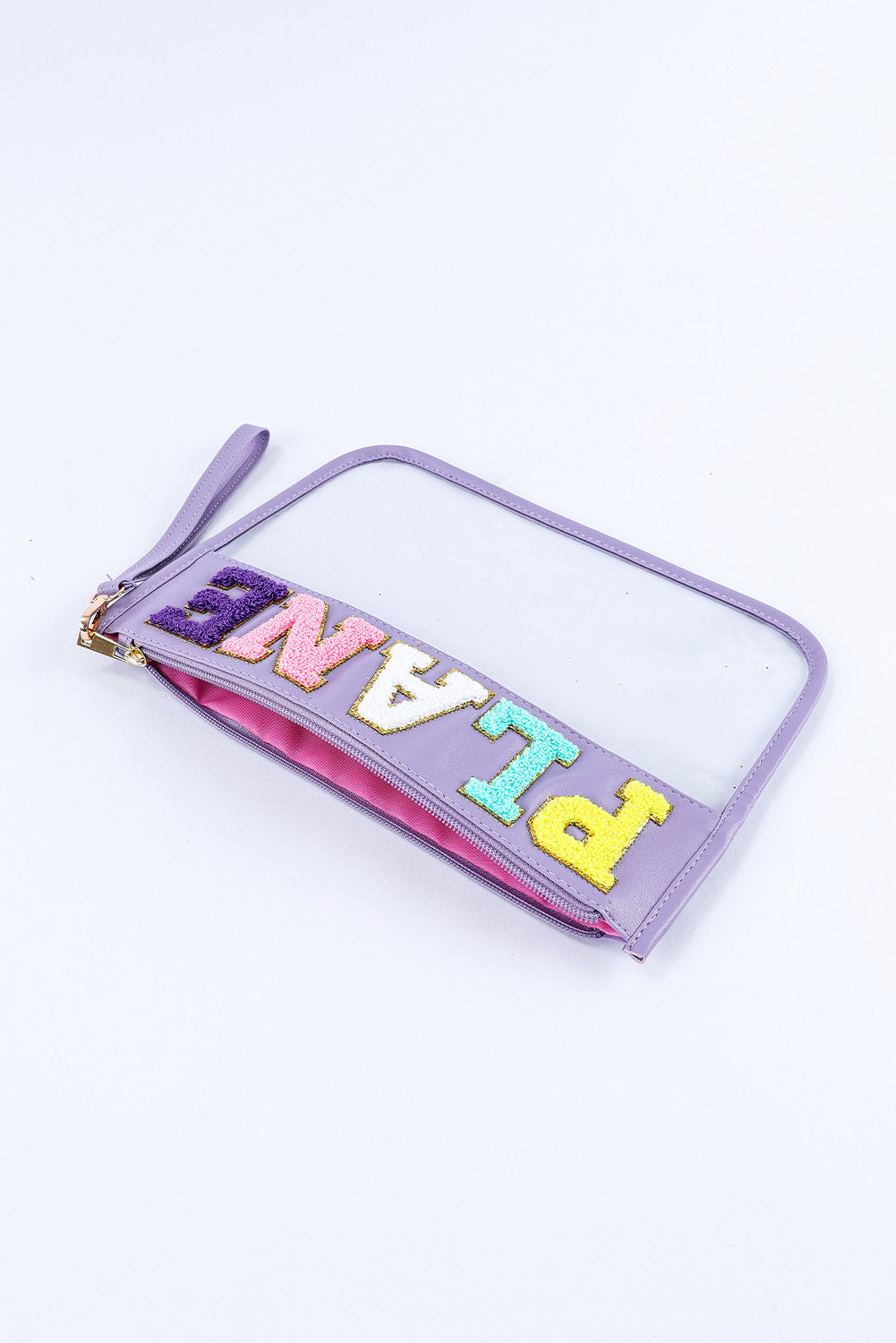Black STUFF Cow Print Transparent Zipped Pouch