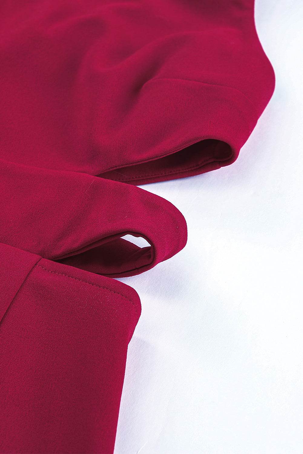Red Asymmetric Cutout One Shoulder Bodycon Dress with Slit