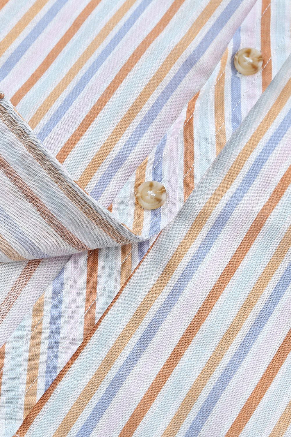 Multicolor Stripe Short Sleeve Button up Shirt