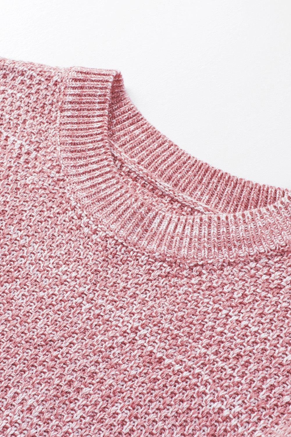 Pink Subtle Heather Knit Bishop Sleeve Sweater