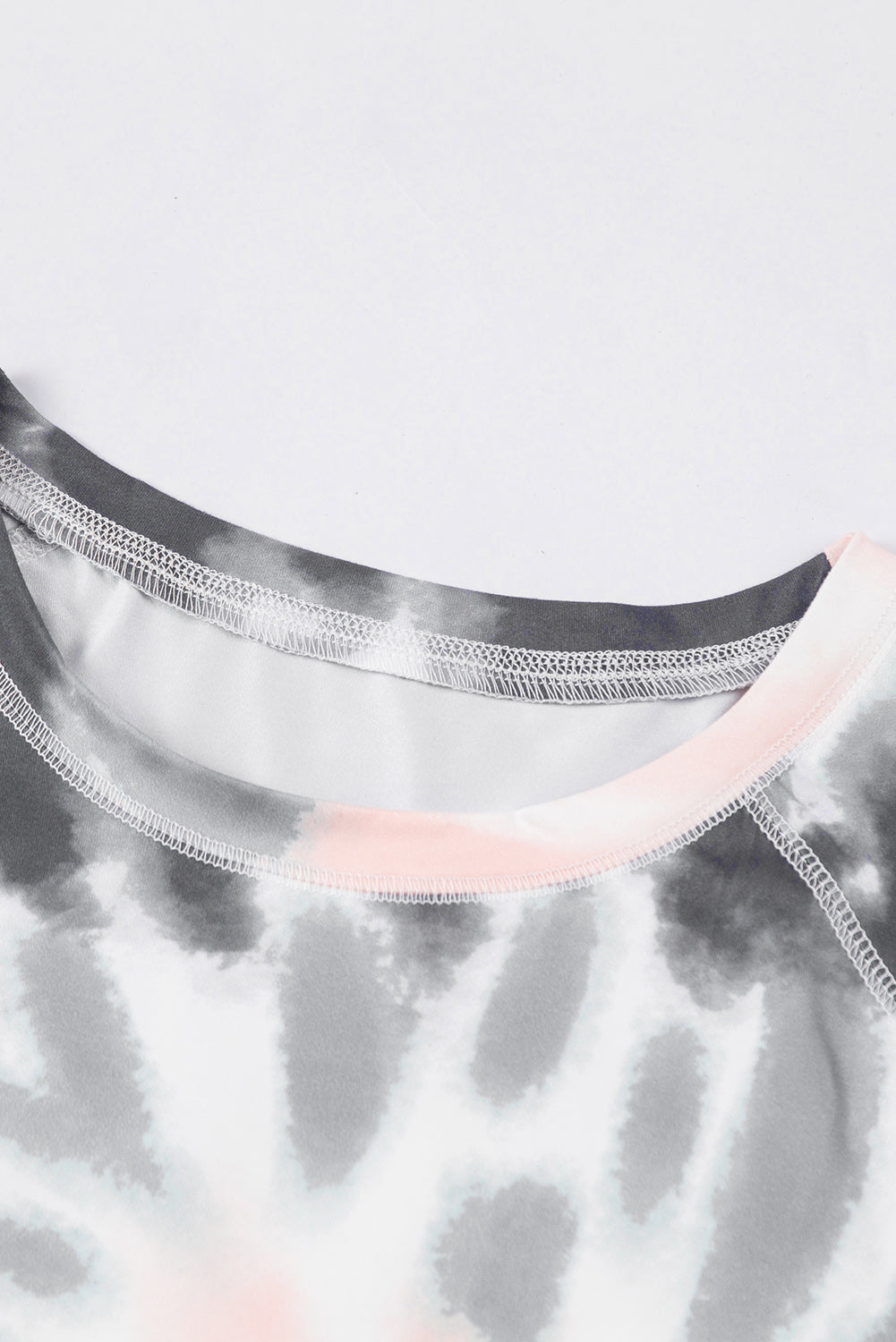 Gray Tie-dye Raglan Sleeve Plus Size T-shirt