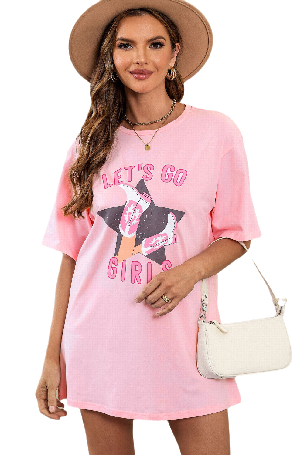 Gray Lets Go Girls Western Graphic Tee