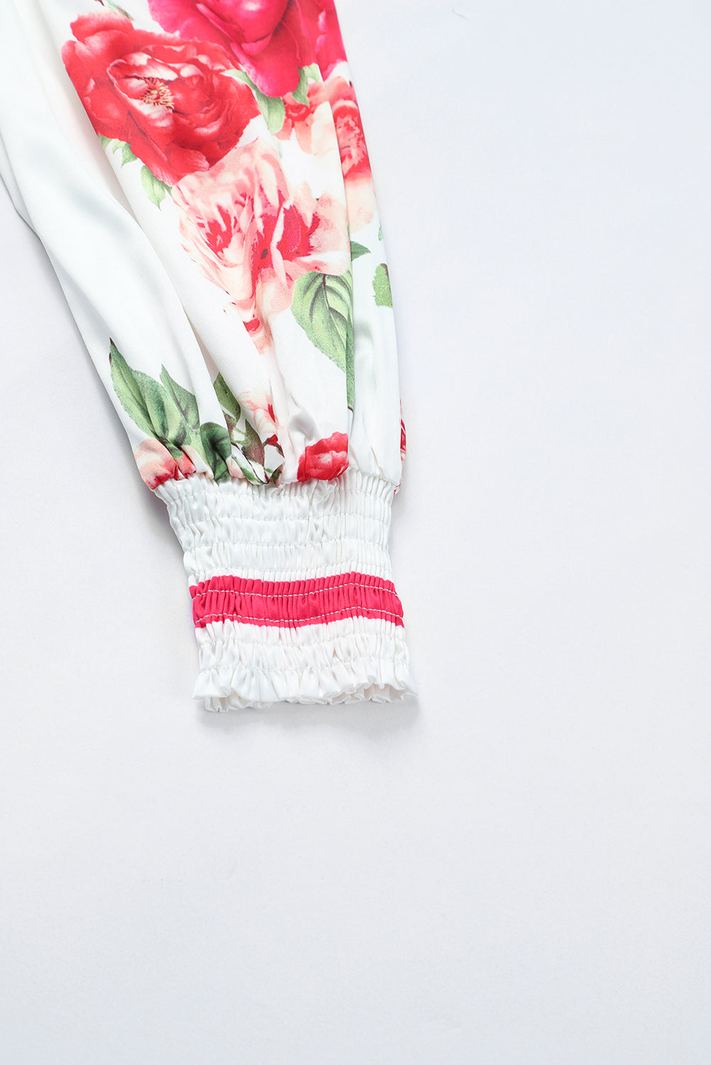 Rose Floral Print V Neck Wrap Bodysuit