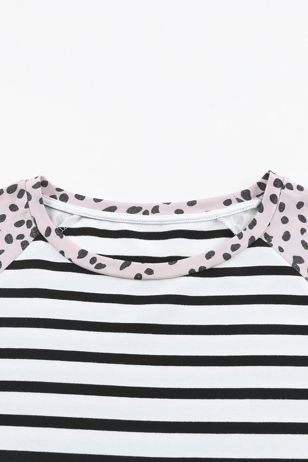 White Stripe Cheetah Raglan Top