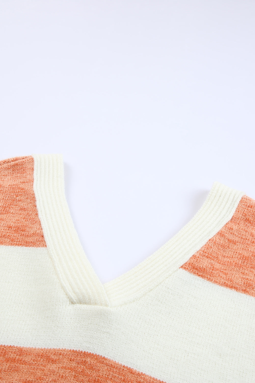 Stripe Striped V Neck Criss Cross Back Sweater