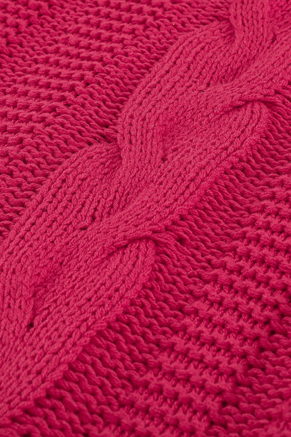 Green Bubblegum V-Neck Braided Knit Sweater