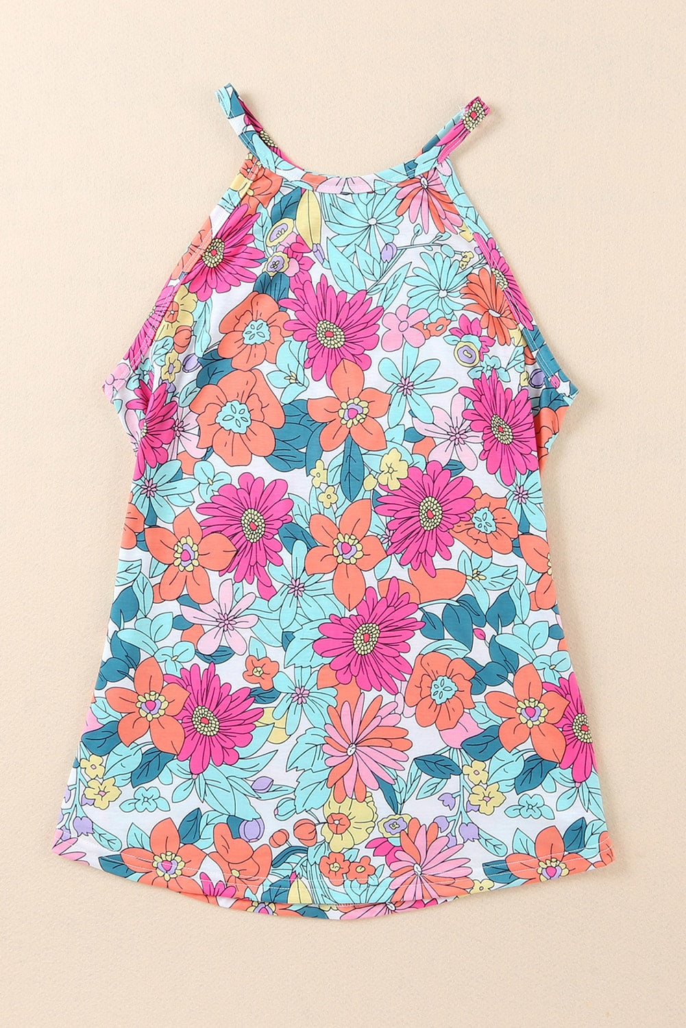 Multicolor Floral Print Sleeveless Tank Top