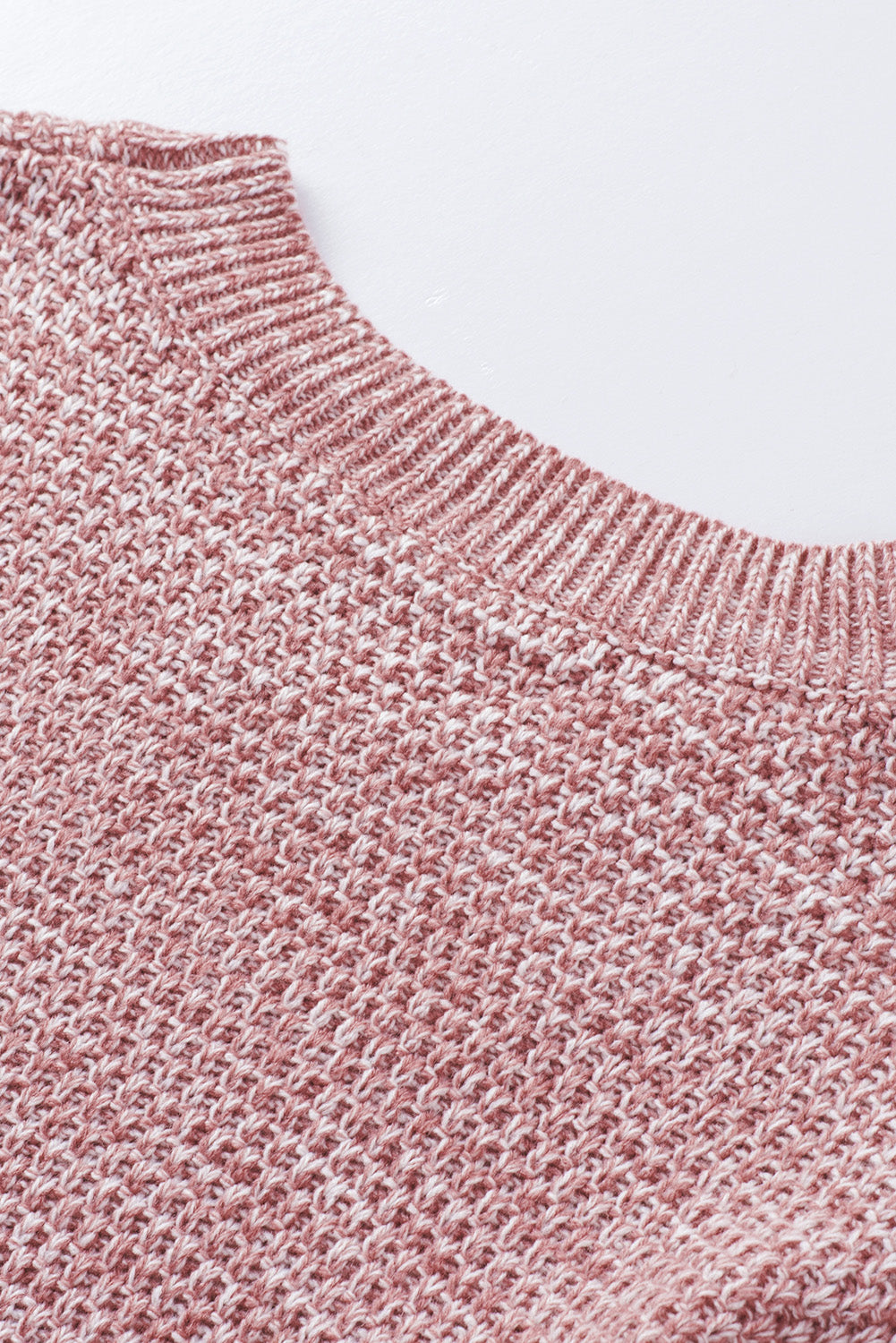 Pink Subtle Heather Knit Bishop Sleeve Sweater