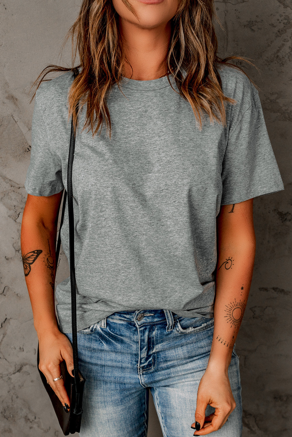 White Plain Crew Neck Short Sleeve Tee