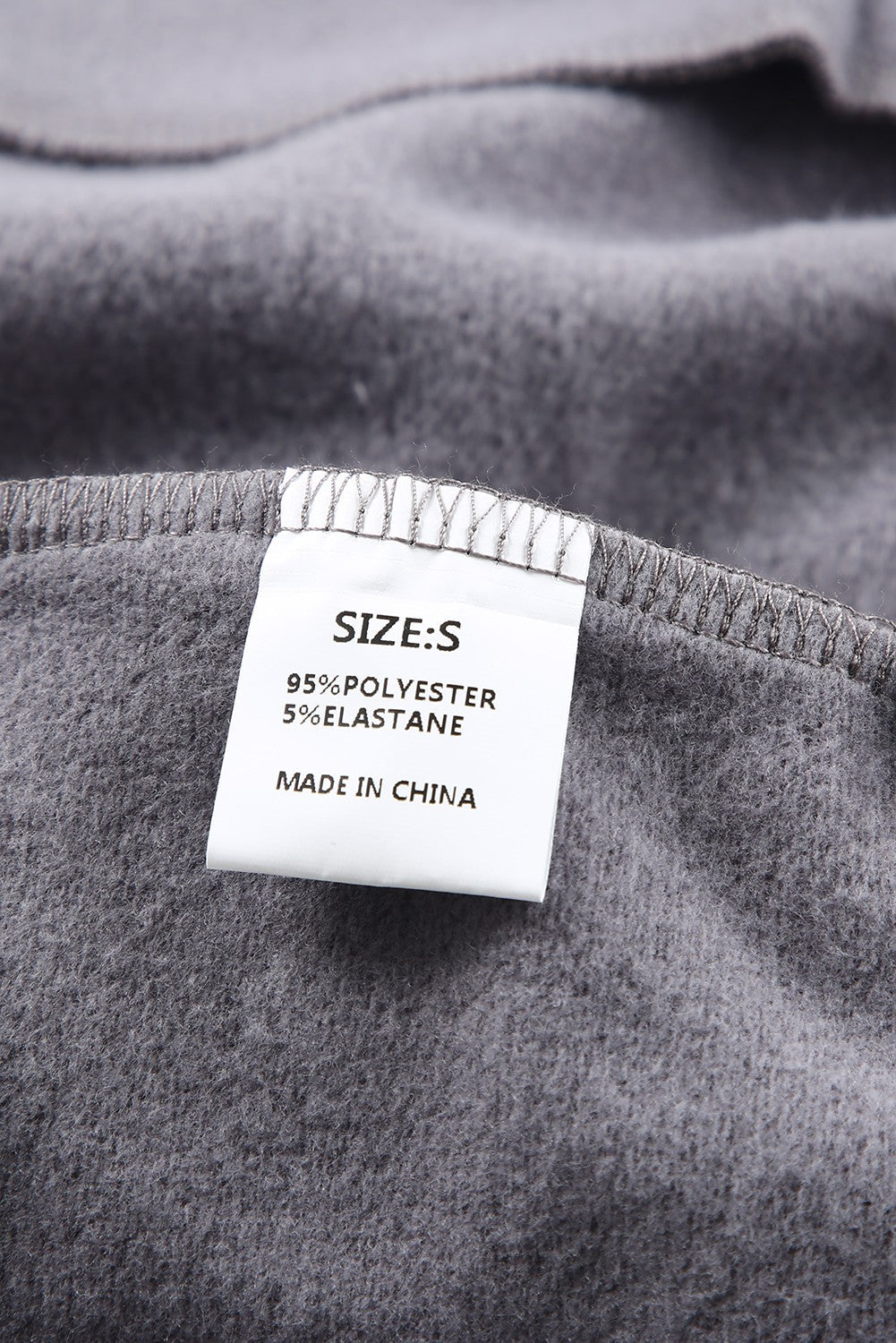Gray Ribbed V Neck Drop Shoulder Sweatshirt