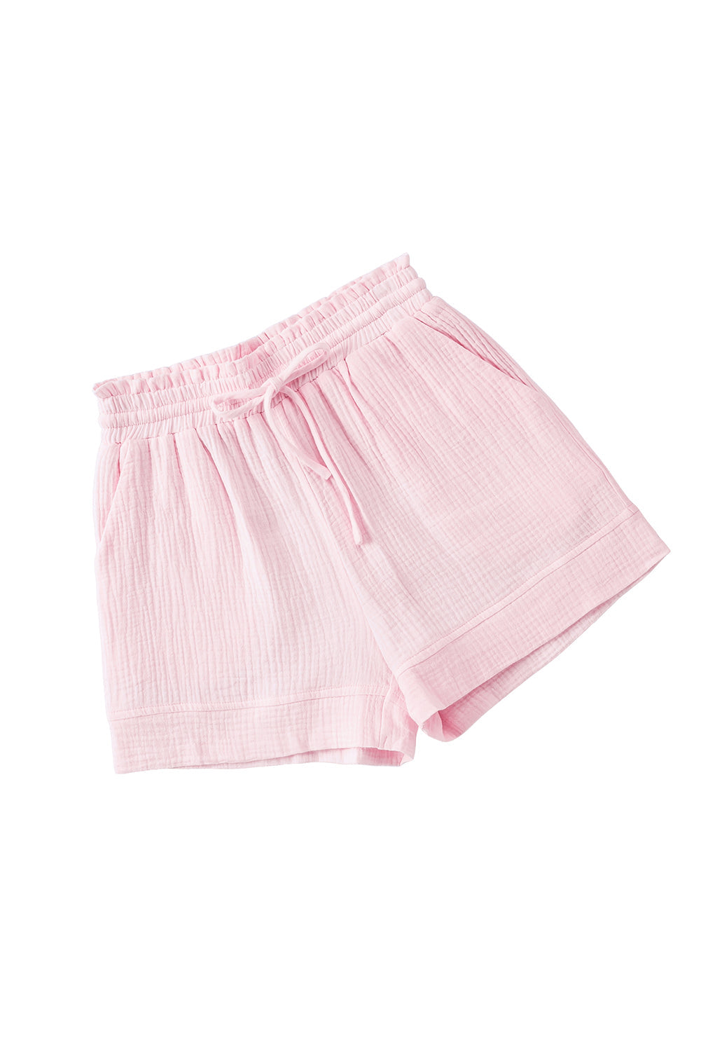 Pink Drawstring Waist Pocketed Lounge Shorts