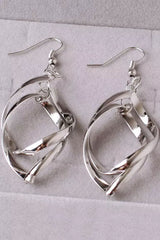 Silver Double Spirals Rhombus Alloy Earrings