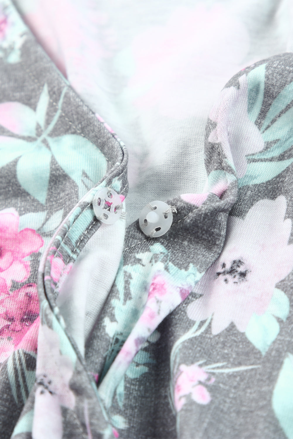 Gray Vintage Wash Floral Print Sleeveless Romper