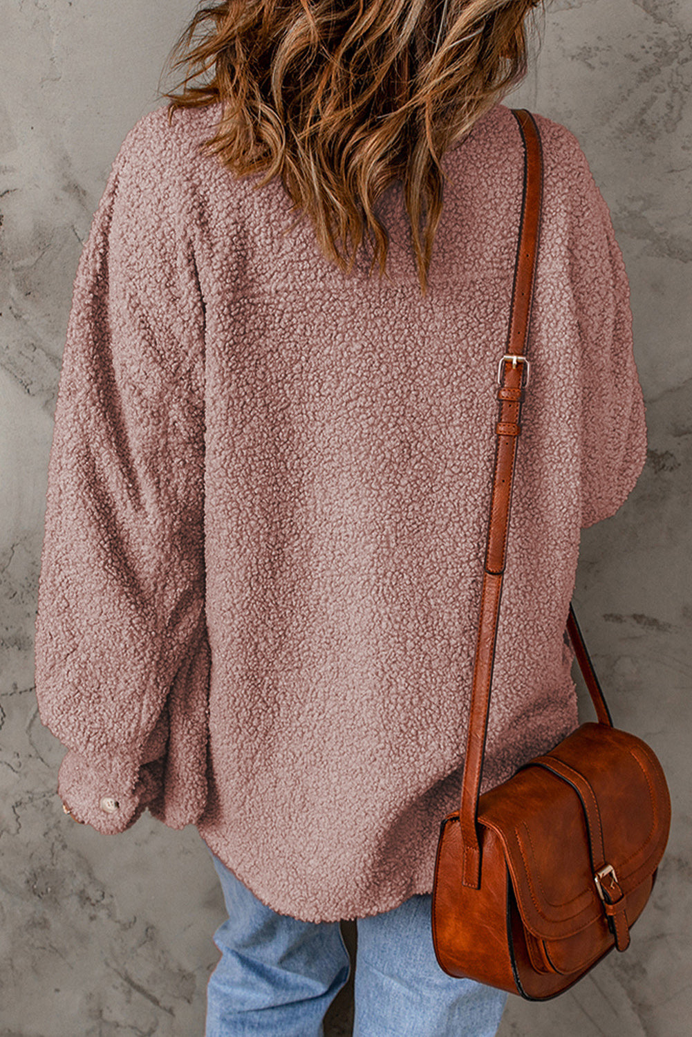 Brown Flap Pockets Button Front Jacket