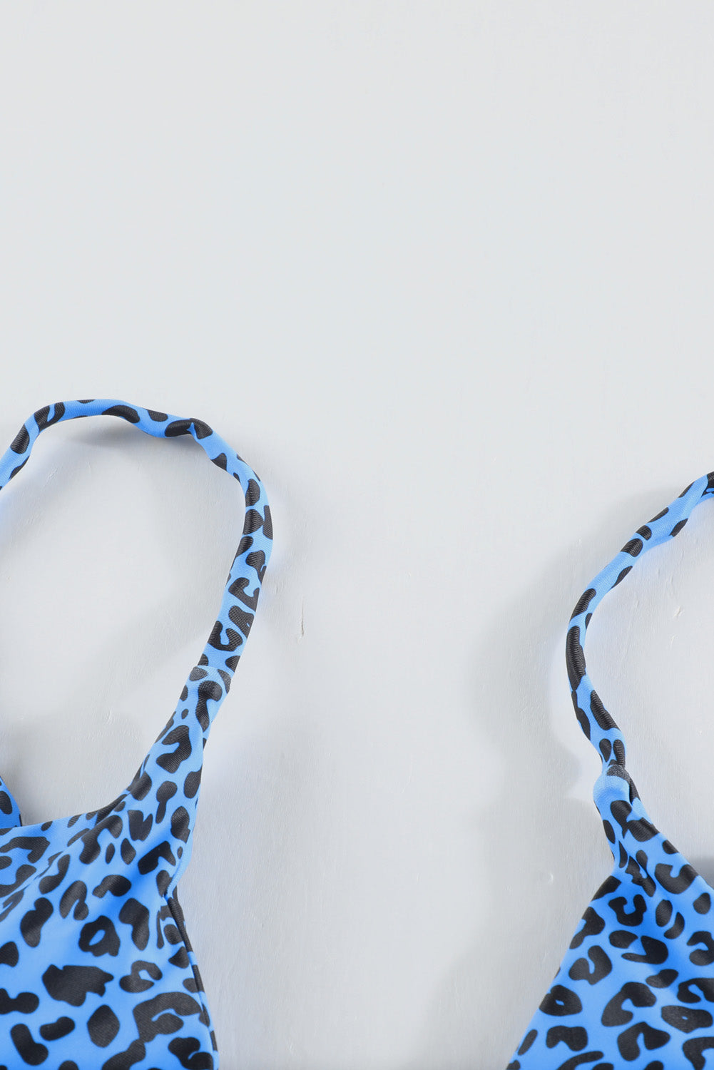 Blue 3pcs Leopard Bikini & Sarong Swim Set