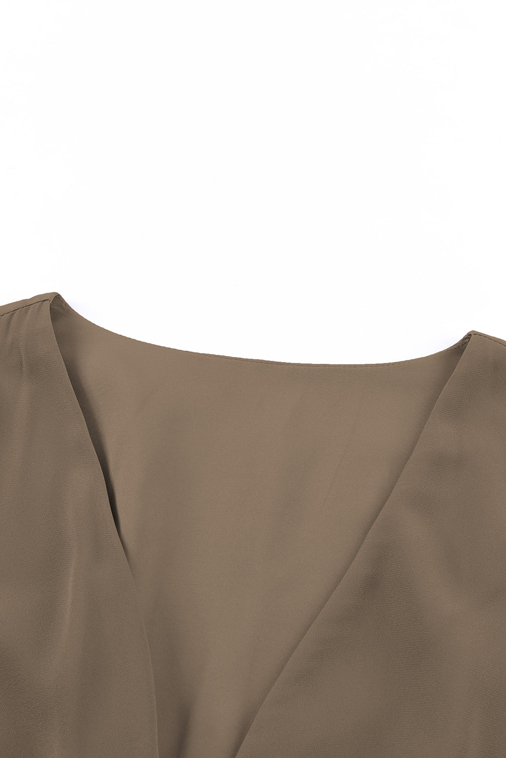 Khaki Tiered Ruffled High Low Long Sleeve Dress