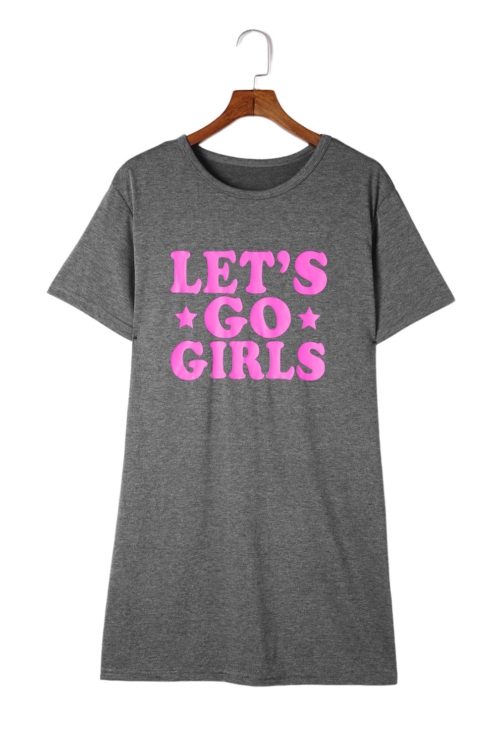 Gray LET'S GO GIRLS Casual T Shirt Dress