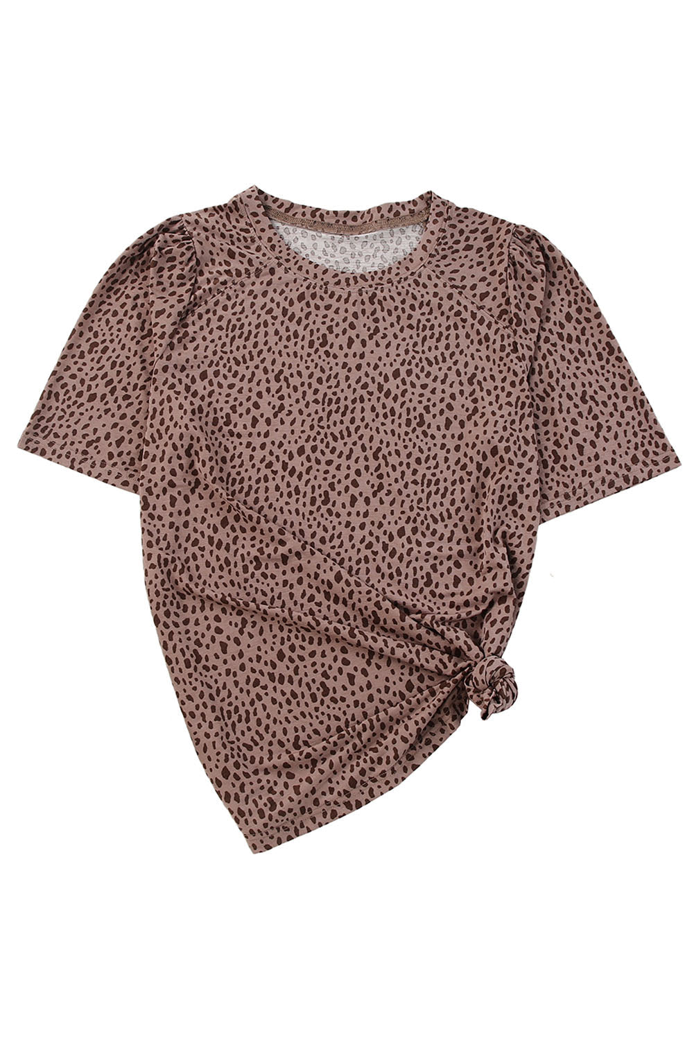 Leopard Spotted Short Raglan Sleeve T Shirt