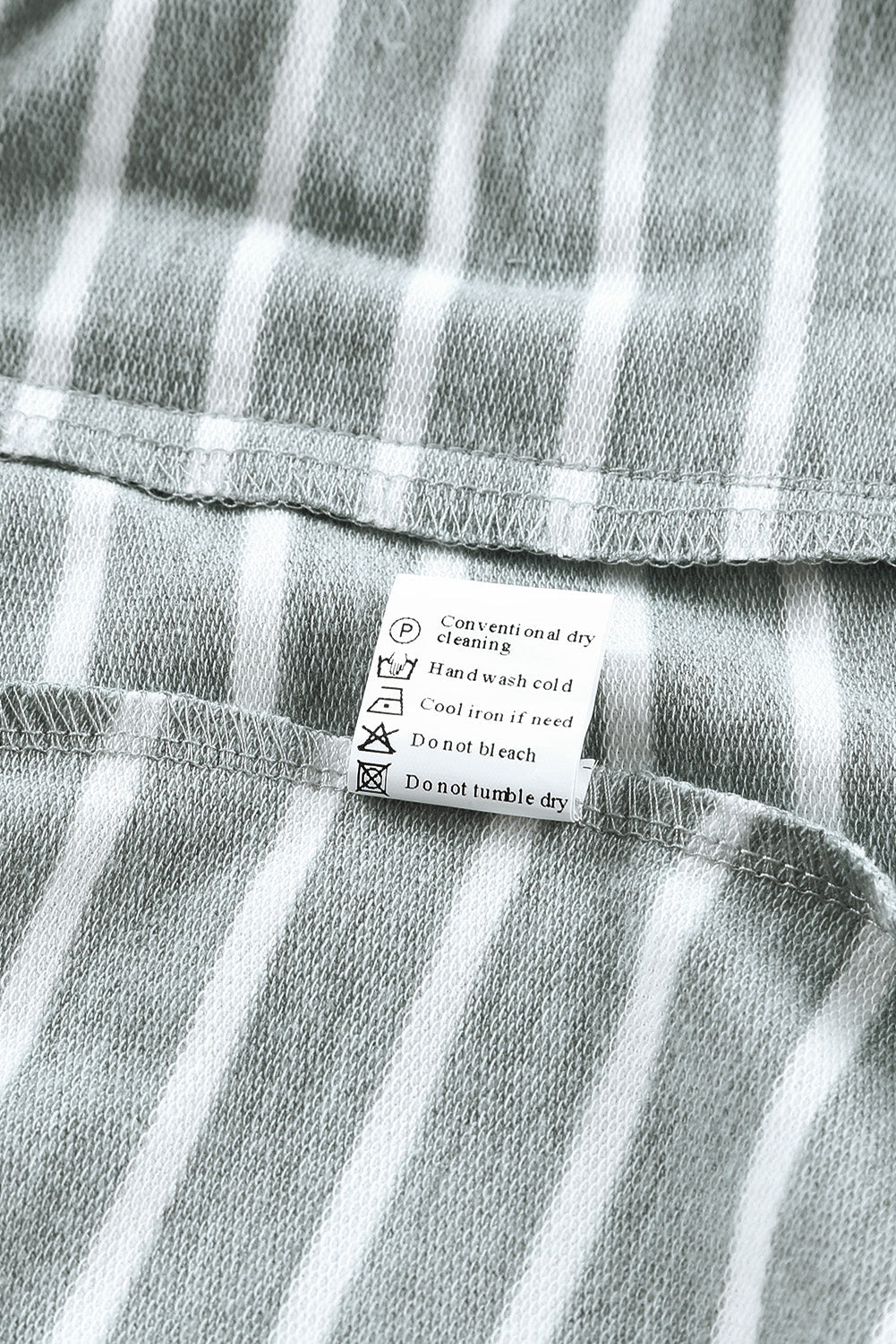 Striped Cowl Neck Hoodie with Pocket