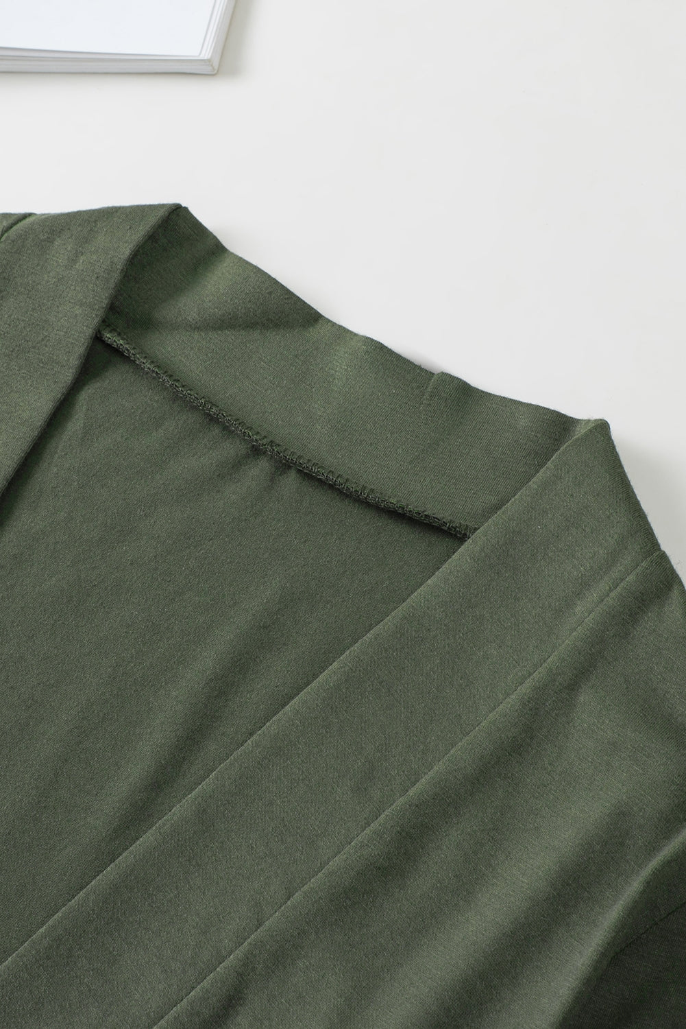 Green Lace Sleeve Knit Cardigan